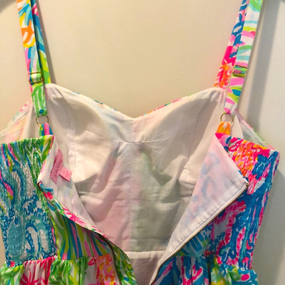 Lilly Sundress. Neon Multi-Colored Floral Pattern. - Picture 4 of 7
